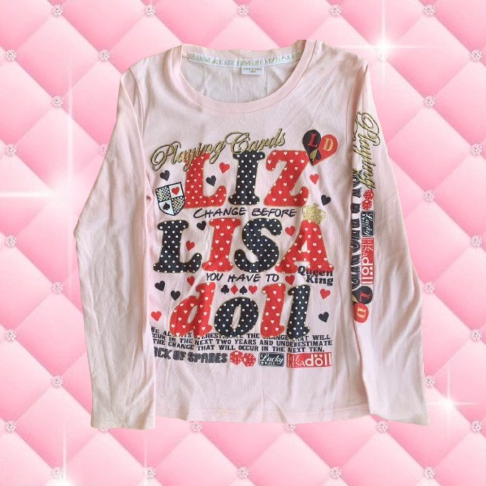 LIZ LISA pink graphic long sleeve tee ♠️